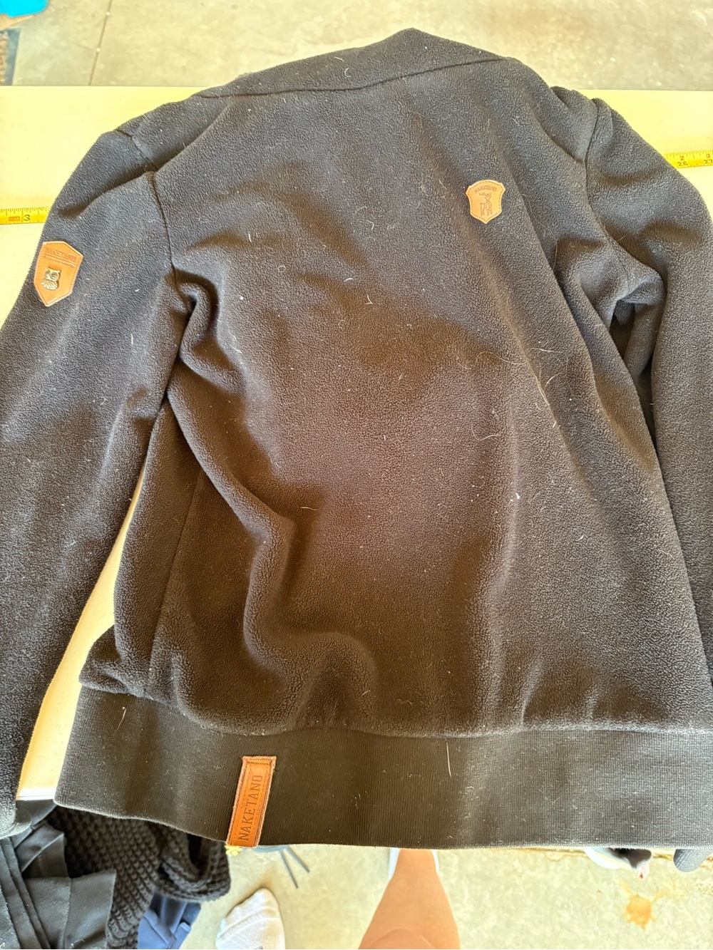 Naketano Black Bomber Jacket with Tan Leather Accents